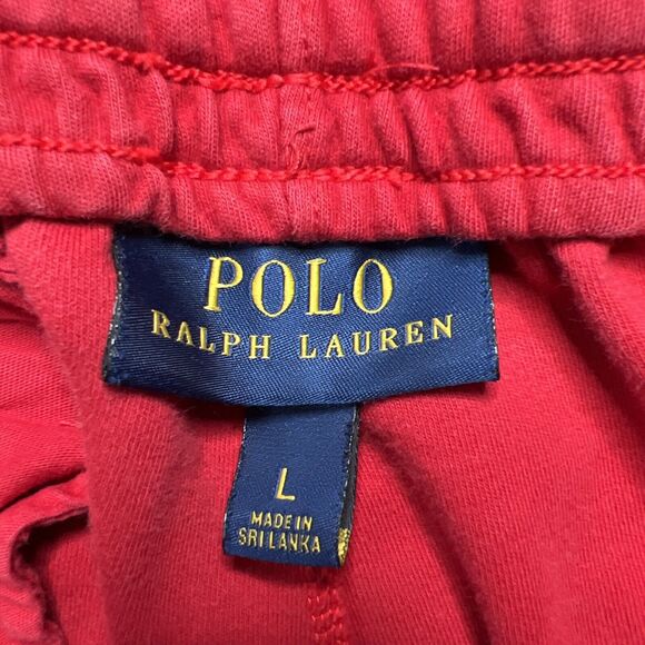Vintage Polo Ralph Lauren Knit Lounge Pants Men's Large Red Elastic Waist - Picture 4 of 10